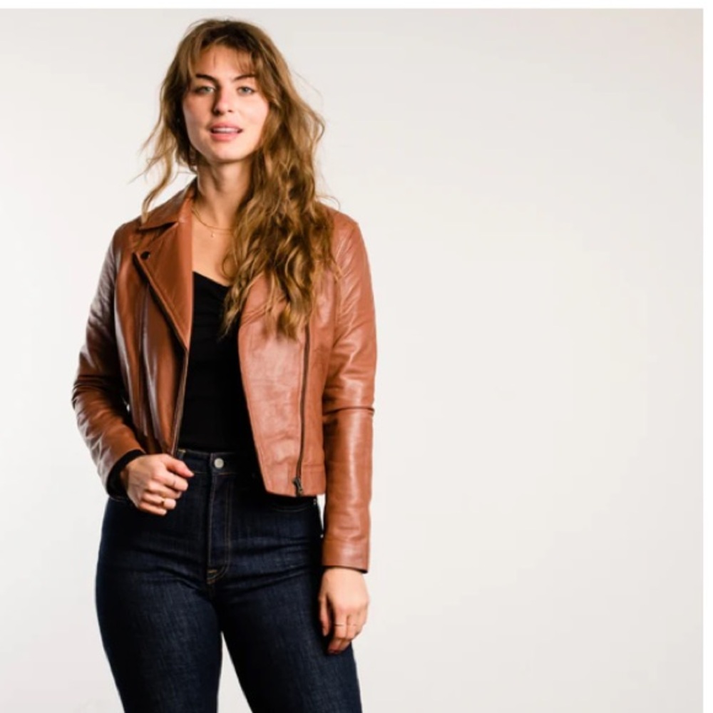 Able Maha Leather Jacket, Whiskey, Size Medium - Picture 12 of 14
